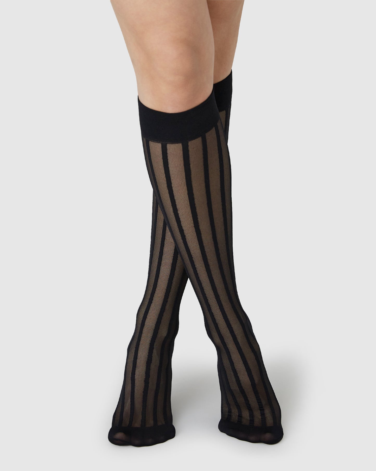 SWEDISH STOCKINGS SIRI STRIPE Knee-Highs, schwarz