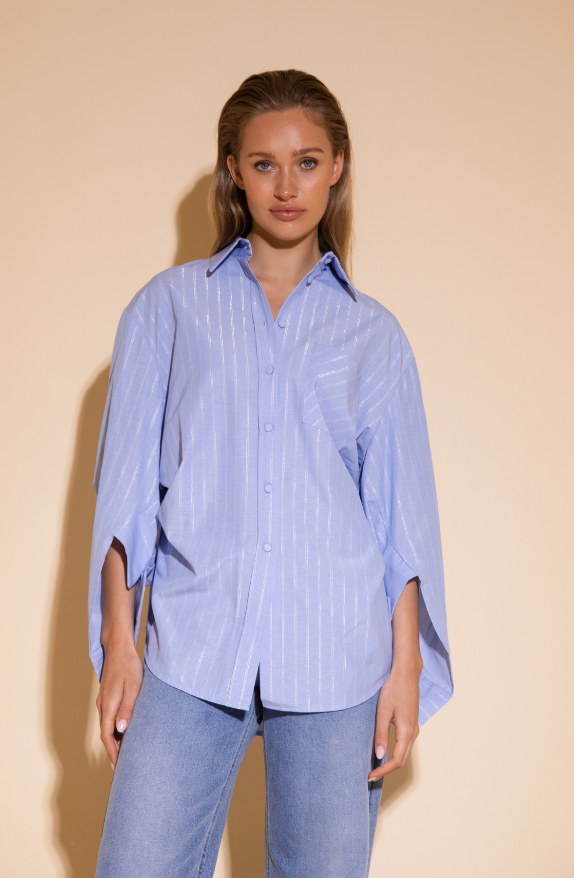 AMAYA AMSTERDAM JODI Bluse, hellblau