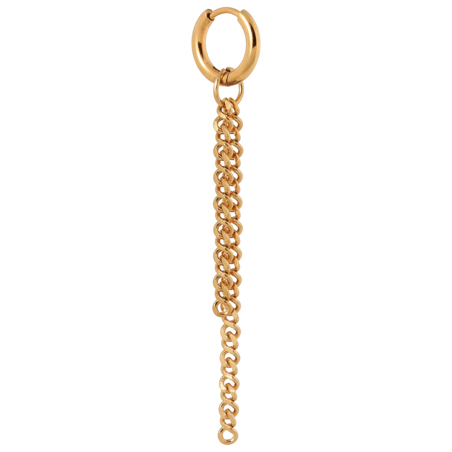 LABEL KIKI DOUBLE LONG CHAIN Hoop, gold