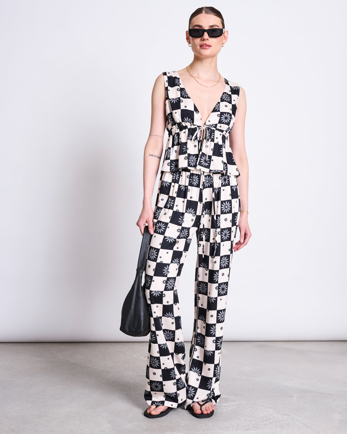 JAN|N JUNE STRATH Hose, schwarz/weiß