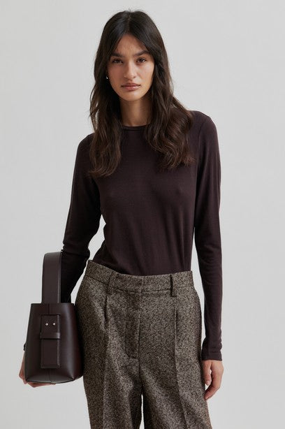 SECOND FEMALE MATIMA Longsleeve, chocolate plum