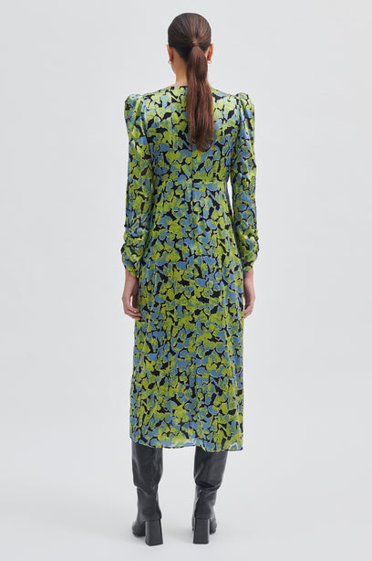 SECOND FEMALE LELOU Kleid, grün blau