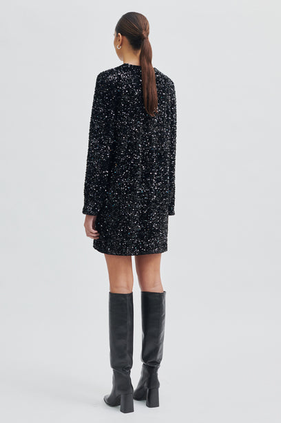 SECOND FEMALE SHIMMER Kleid, schwarz