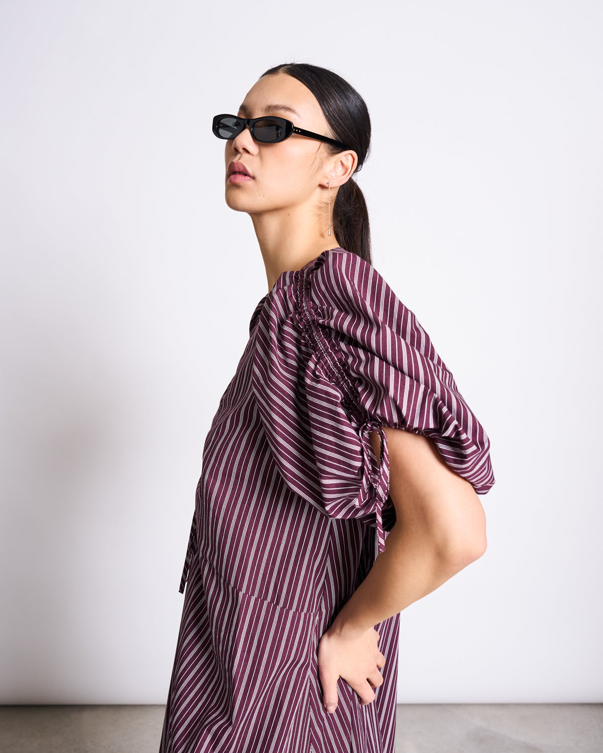 JAN|N JUNE DANS Kleid, cherry lacquer/ white