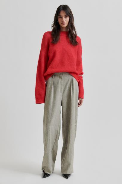 SECOND FEMALE BROOK KNIT DROP SHOULDER Pullover, goji berry