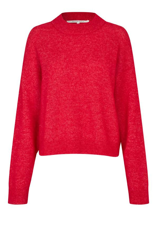 SECOND FEMALE BROOK KNIT DROP SHOULDER Pullover, goji berry