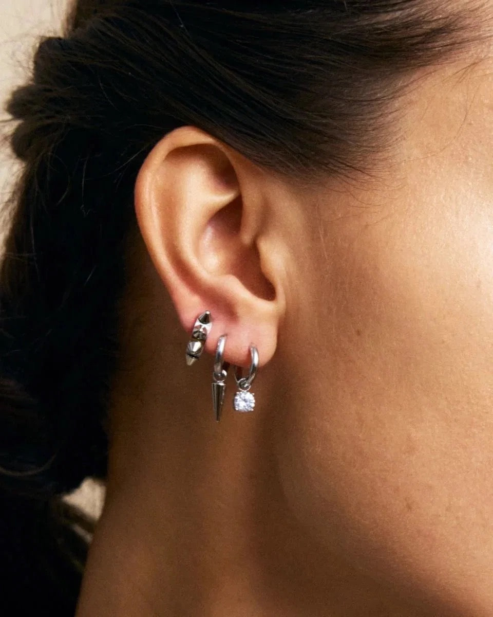 EDBLAD PEAK HOOPS ONE HEART Ohrringe, silber
