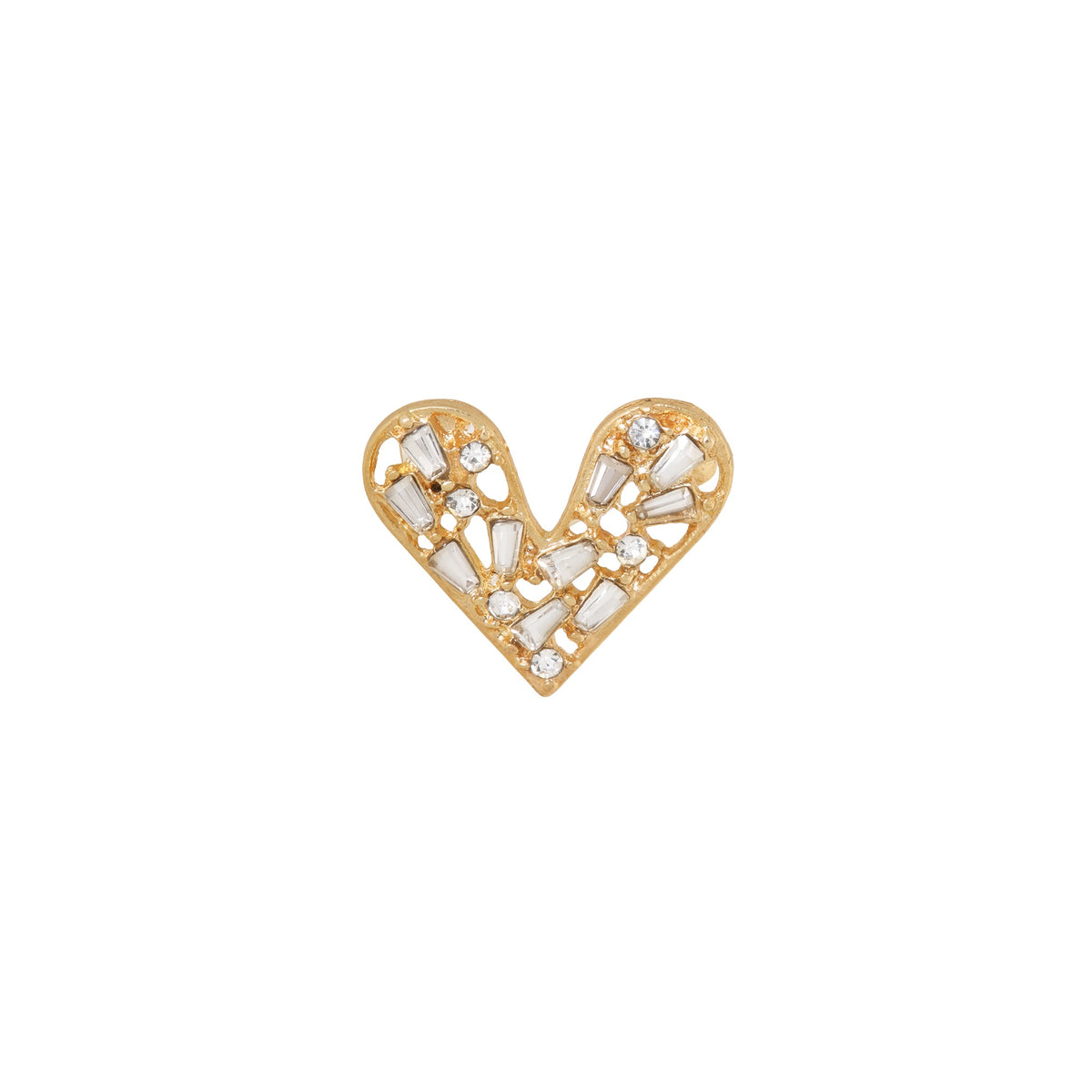 LABEL KIKI SHINY HEART Brosche, gold