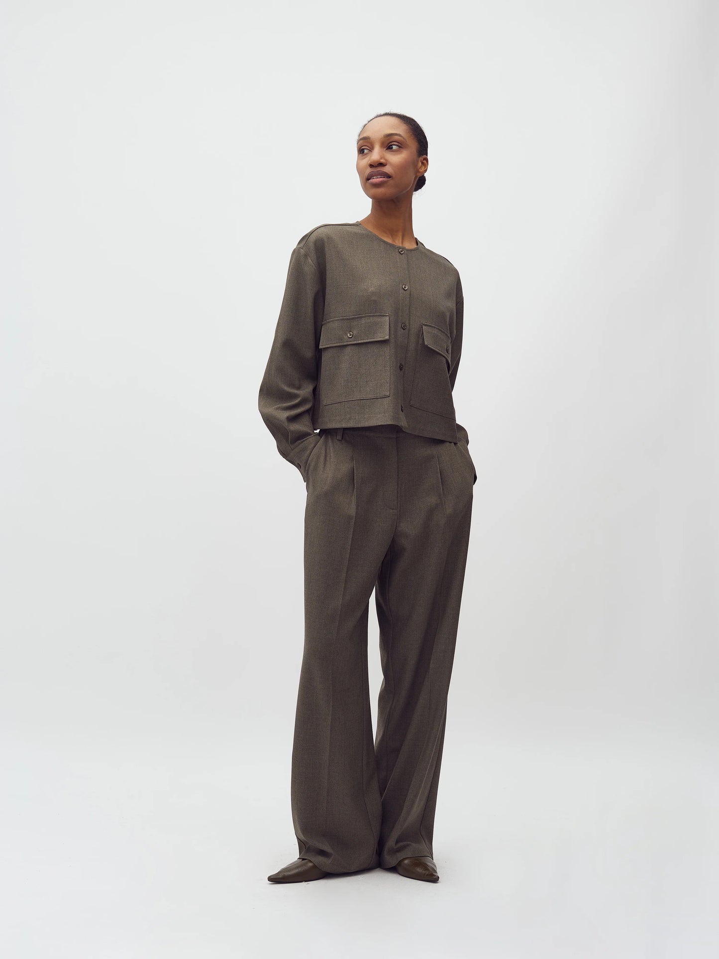 MBYM LICAN Bluse, deep green melange