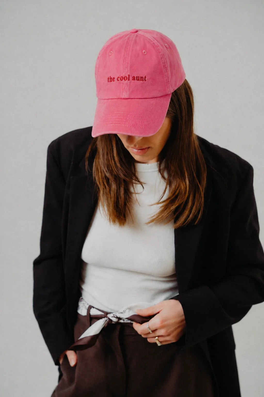 NOT YOUR MOMMY COOL AUNT Cap, pink