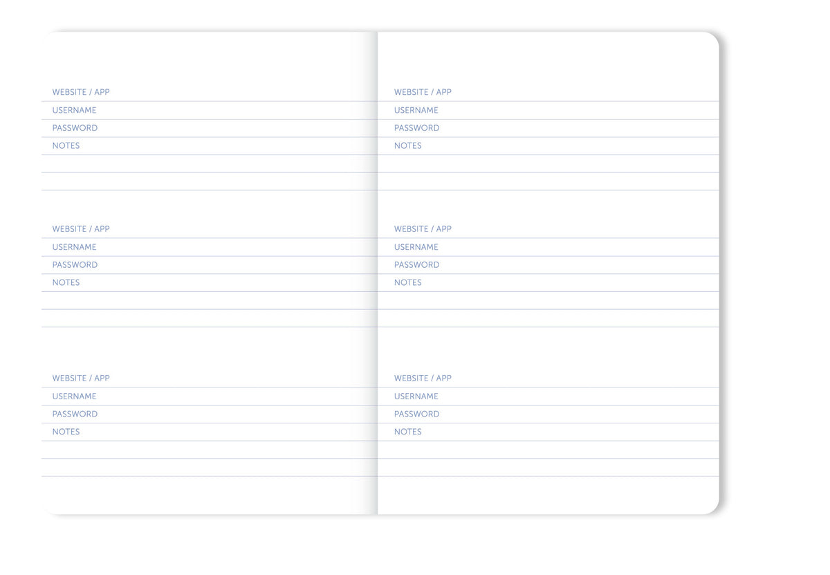 A-JOURNAL PASSWORD Notizbuch, blau
