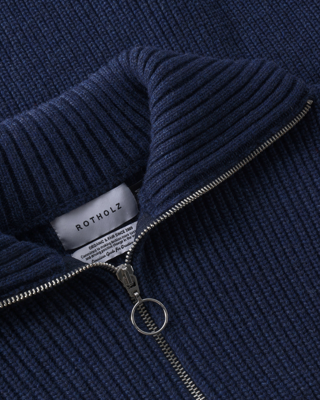 ROTHOLZ HEAVY KNIT Troyer, blue melange