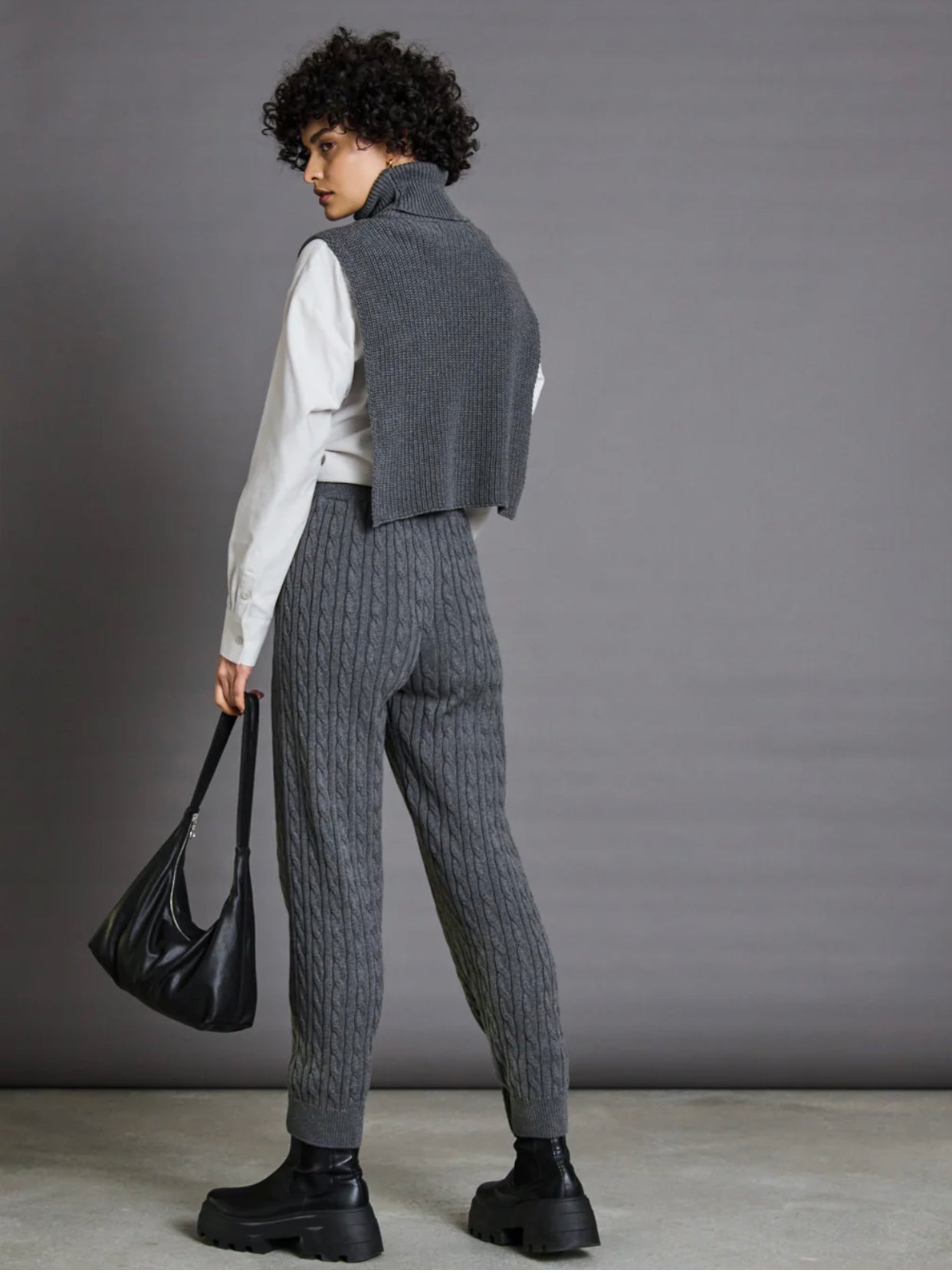 JAN|N JUNE TUUVA Fake Turtleneck, dark grey