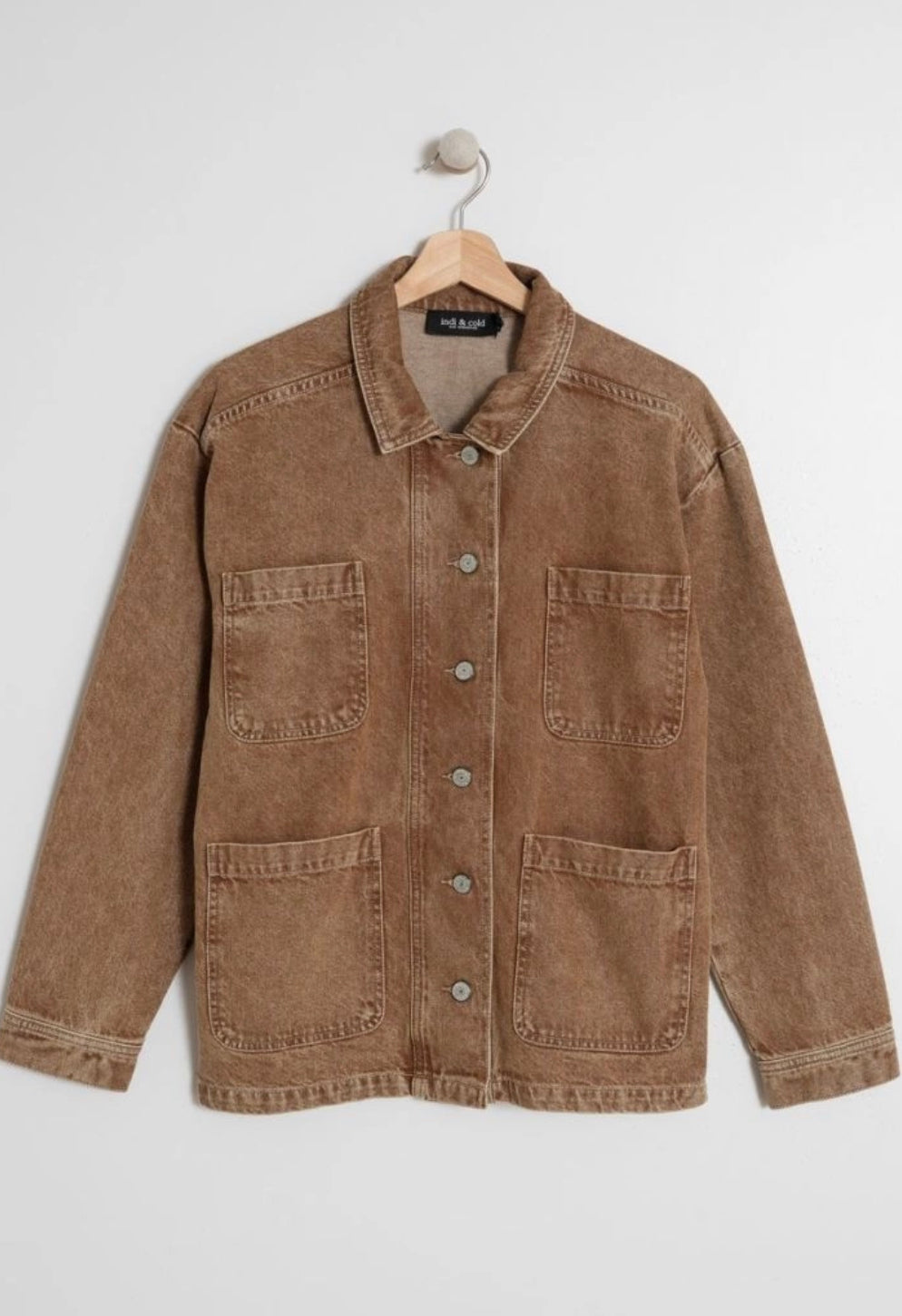 INDI&COLD Jeansjacke, washed denim brown