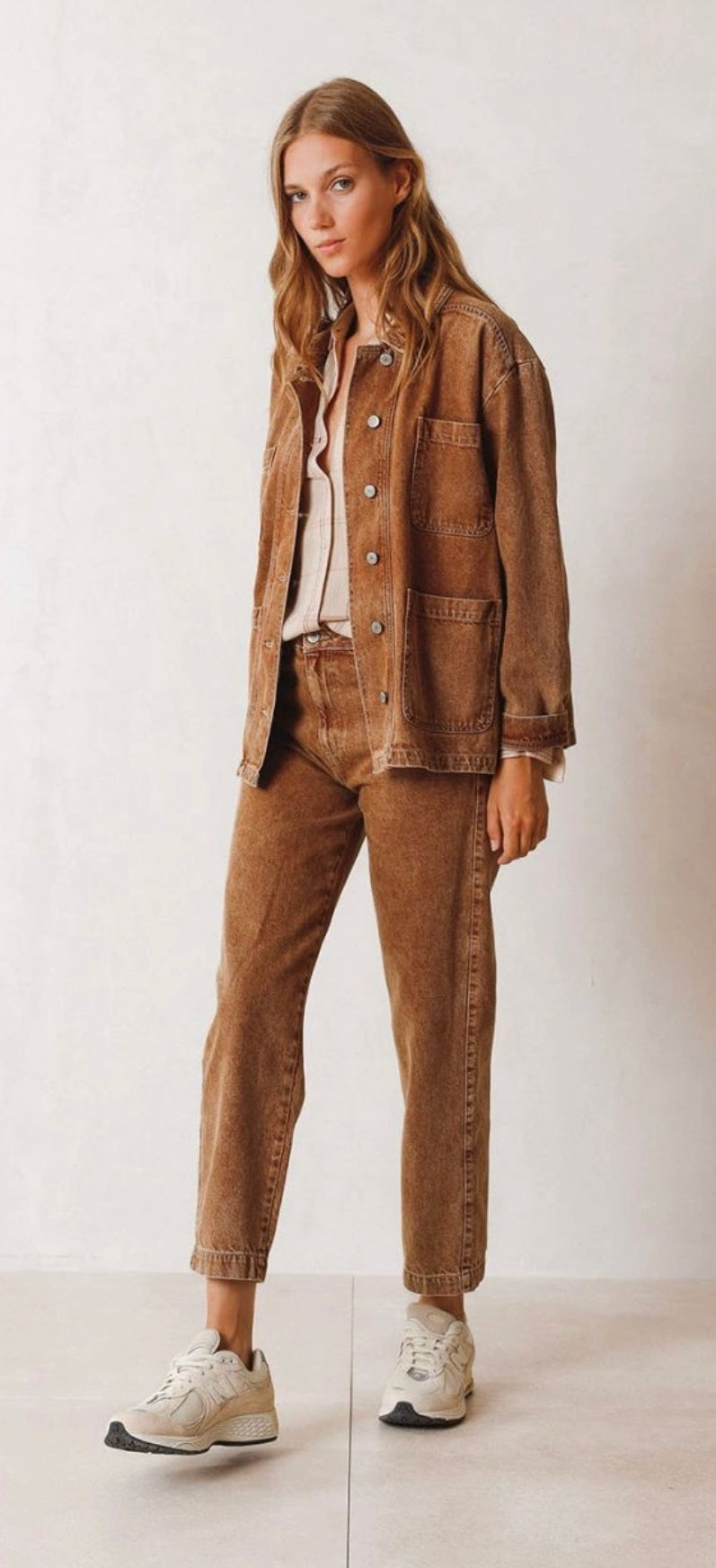 INDI&COLD Jeansjacke, washed denim brown