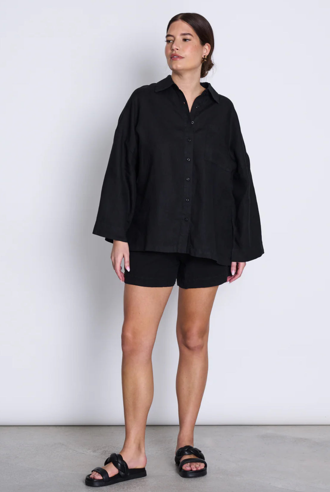 JAN|N JUNE MONS Bluse, schwarz
