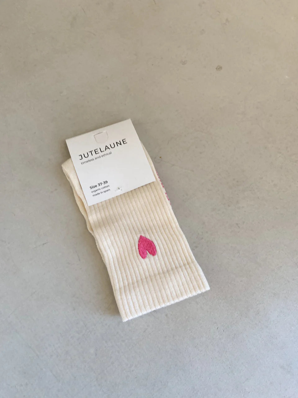 JUTELAUNE PINK HEART Socken, offwhite