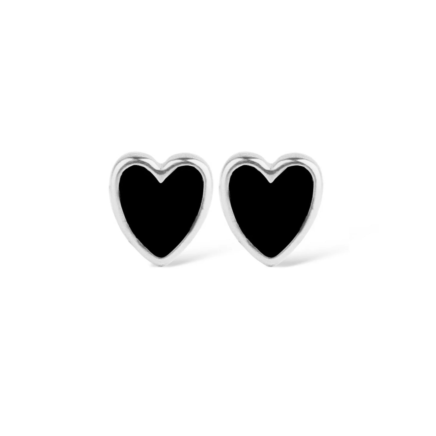 JEBERG JEWELLERY BABY HEART Ohrring, schwarz silber