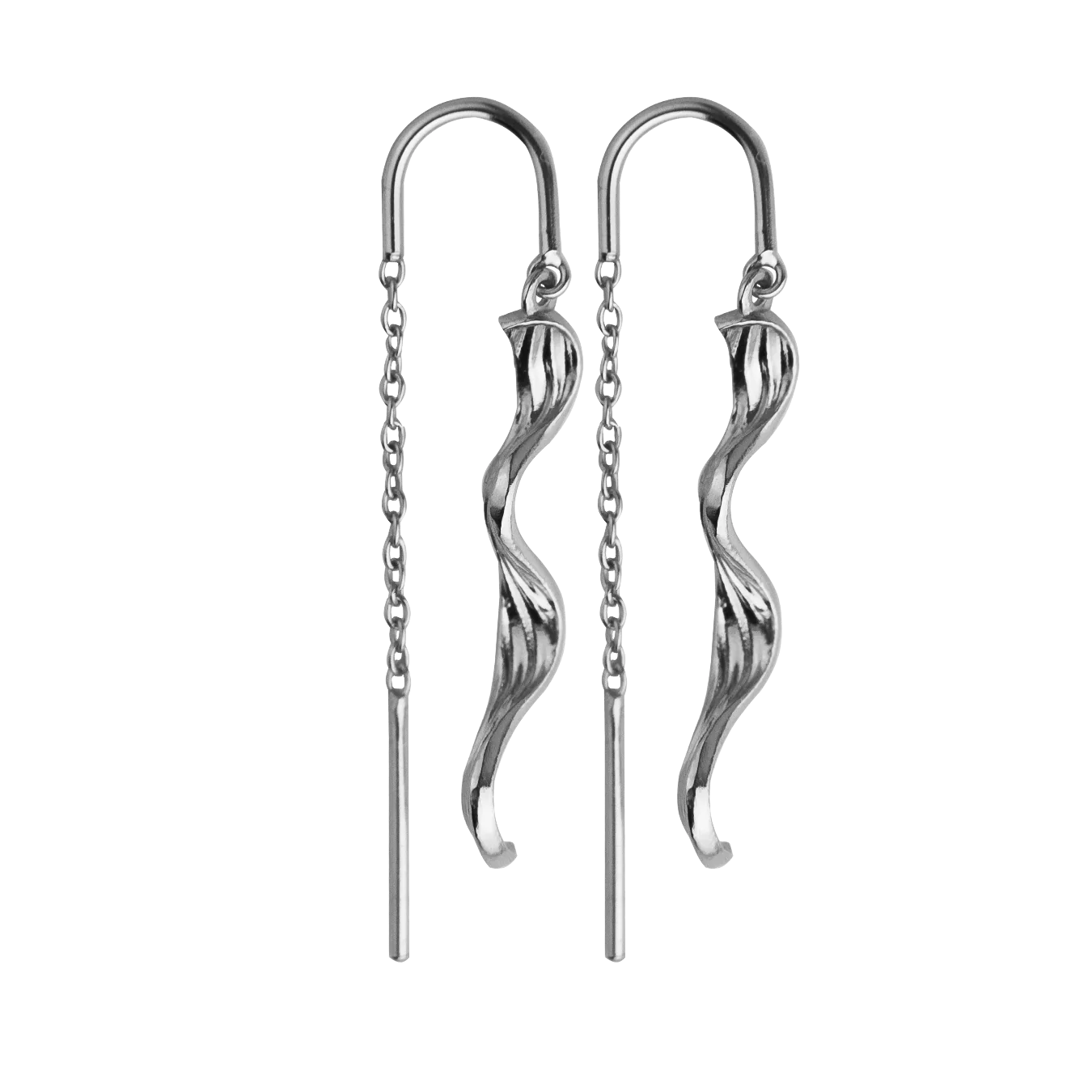 JEBERG JEWELLERY SWIRLY Ohrringe, silber