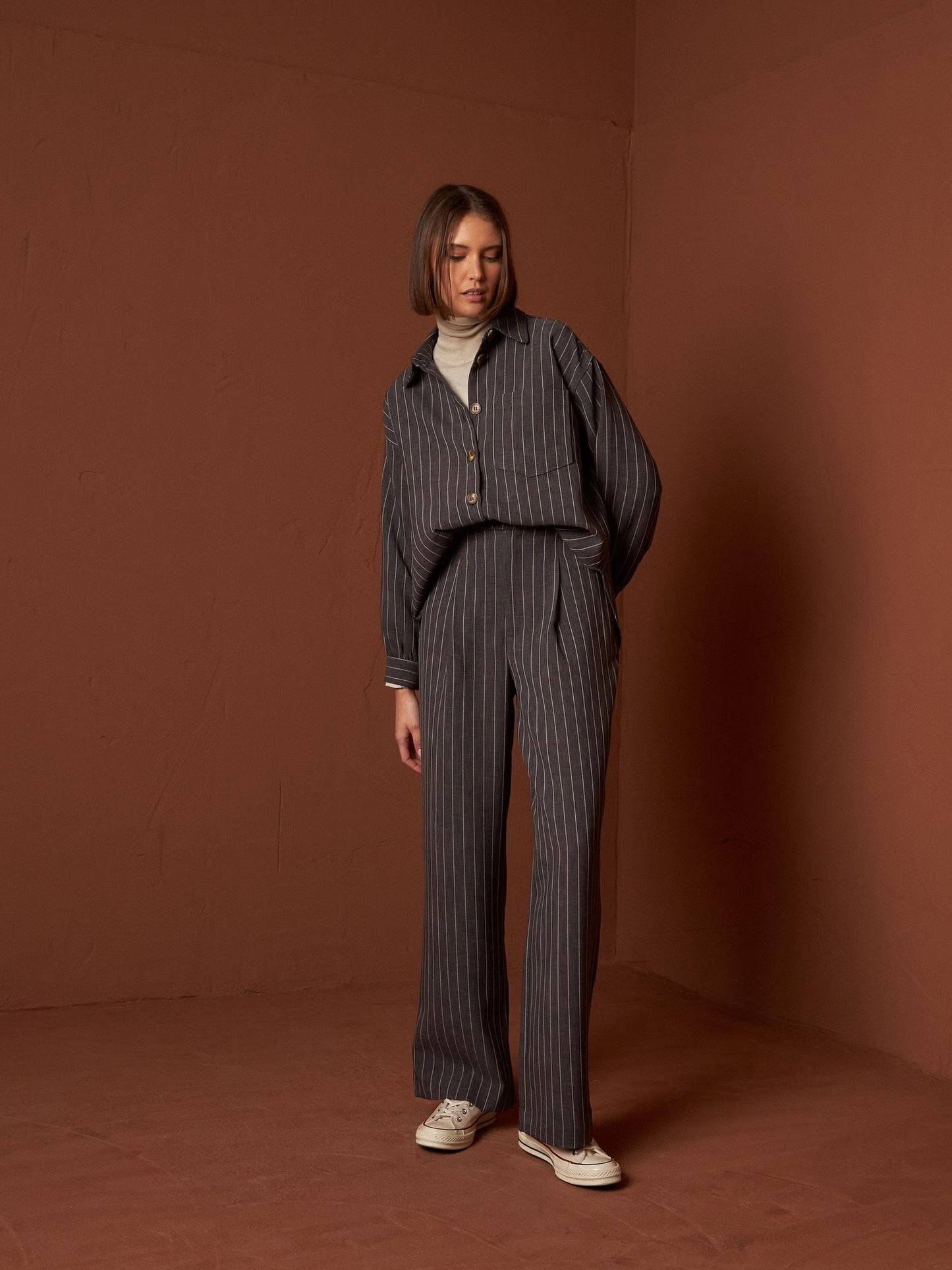 INDI&COLD PINSTRIPEIC Hose, braun