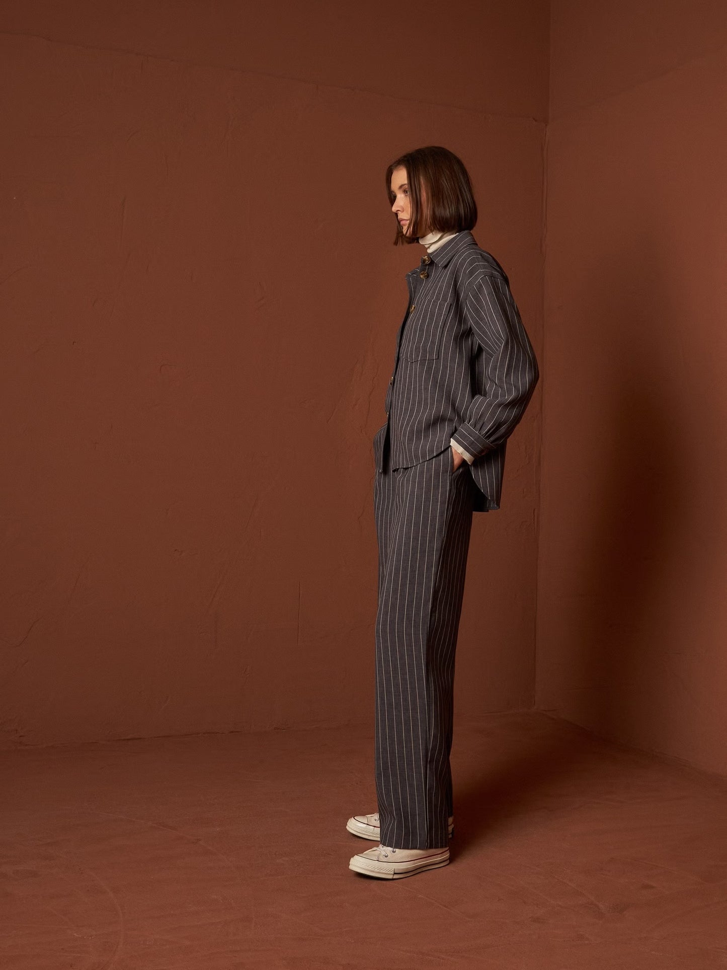 INDI&COLD PINSTRIPEIC Hose, braun