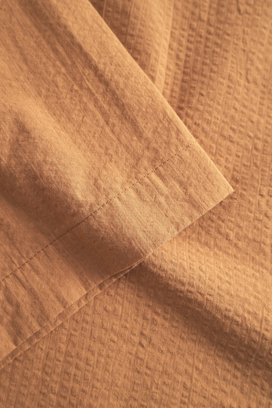 ROTHOLZ CROPPED BOWLING Shirt, caramel brown