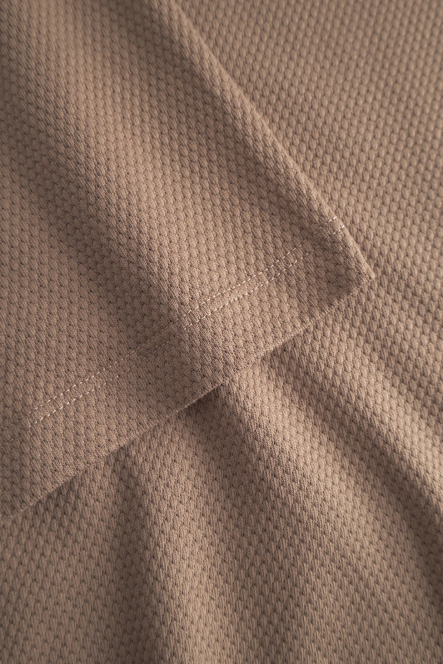 ROTHOLZ CROPPED WAFFLE T-Shirt, washed brown