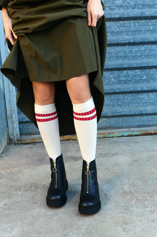 JUTELAUNE BOYFRIEND Kniestrümpfe, rot