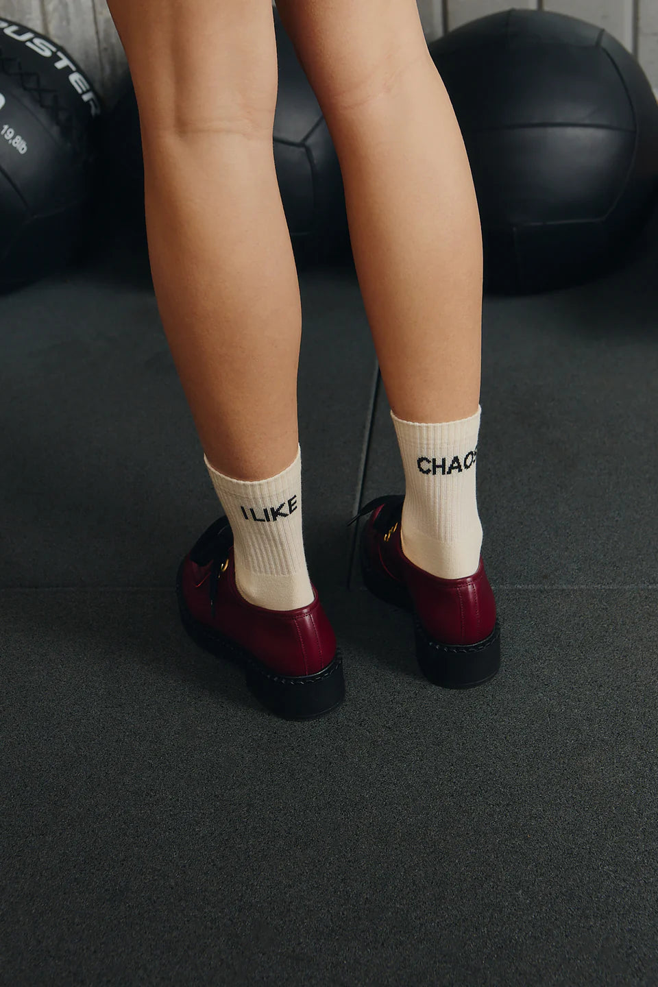 JUTELAUNE I LIKE CHAOS Socken, offwhite