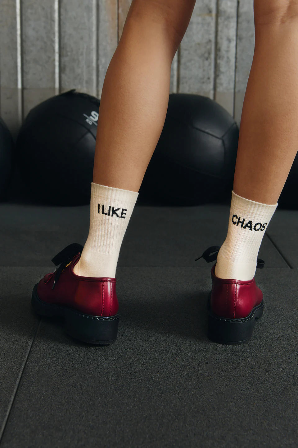 JUTELAUNE I LIKE CHAOS Socken, offwhite