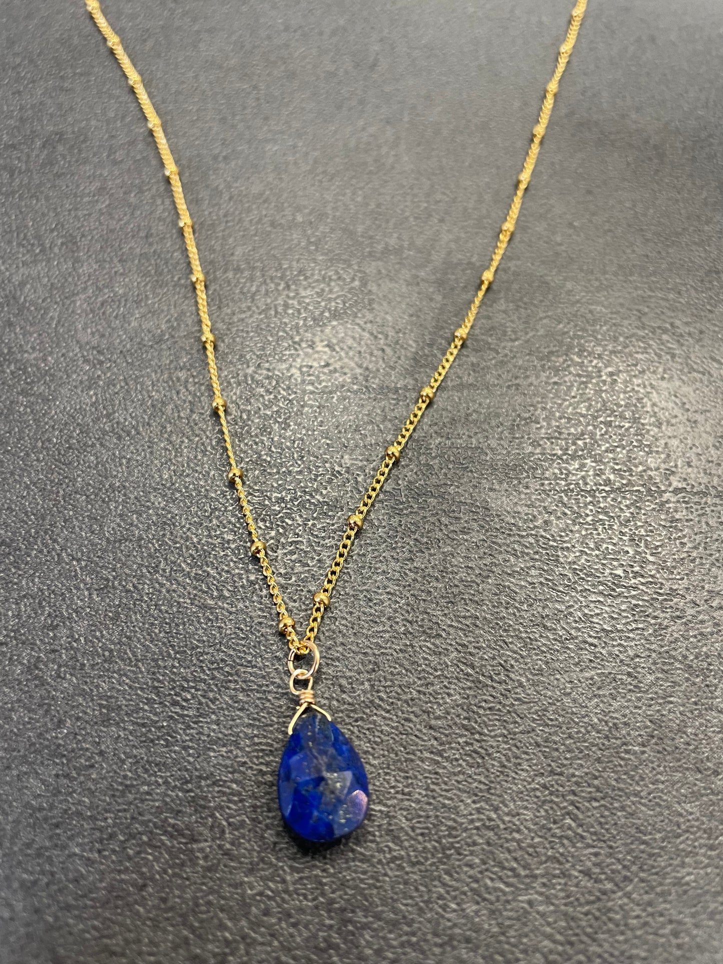 KELTIE LEANNE DESIGNS GEMSTONE NECKLACE, lapis lazuli