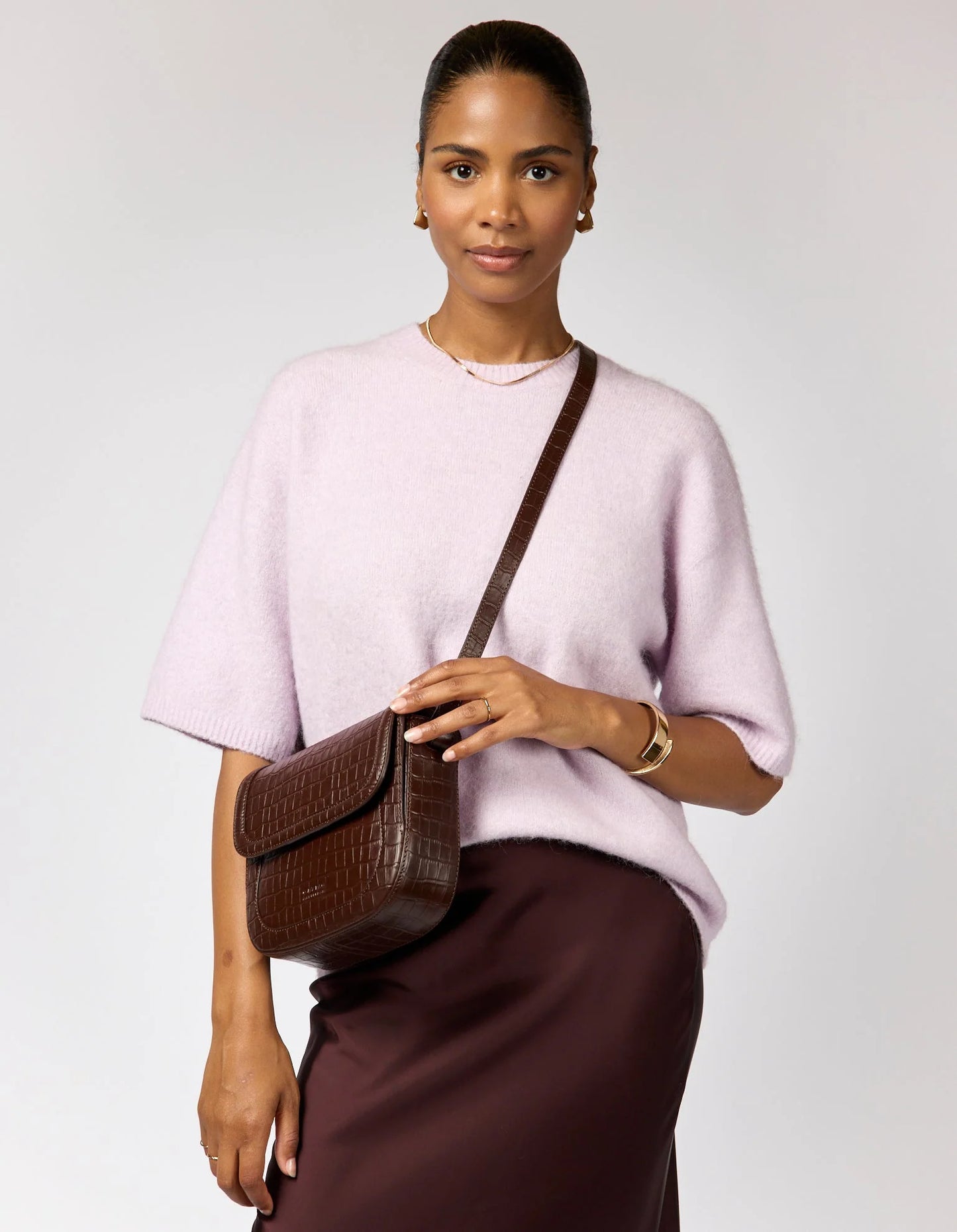 O MY BAG NINA Handtasche, chocolate croco