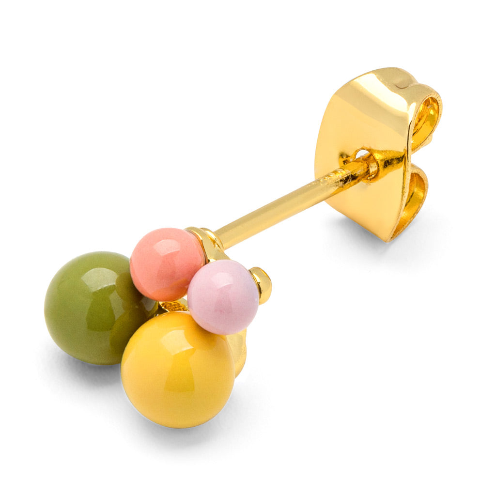 LULU COPENHAGEN BOUQUET Ohrstecker, gold/grün