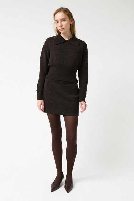 AMT.STUDIO CRYSTAL JERSEY Pullover, braun