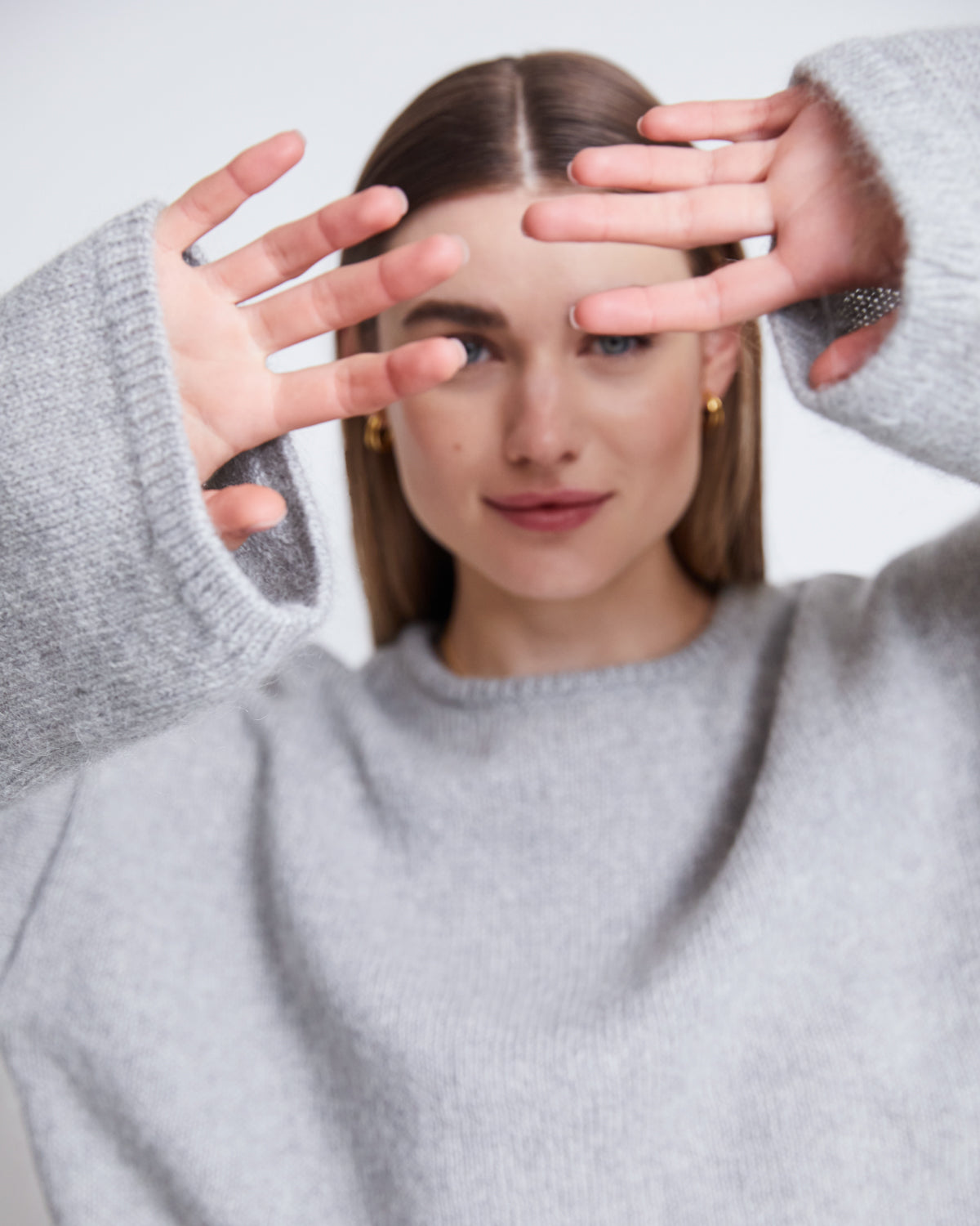 JAN|N JUNE LEJAK Pullover, hellgrau