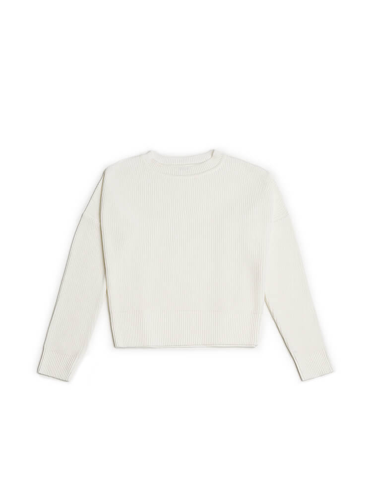 BLEED LENIS Strickpullover, weiß