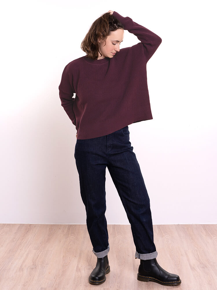 BLEED LENIS Strickpullover, bordeaux