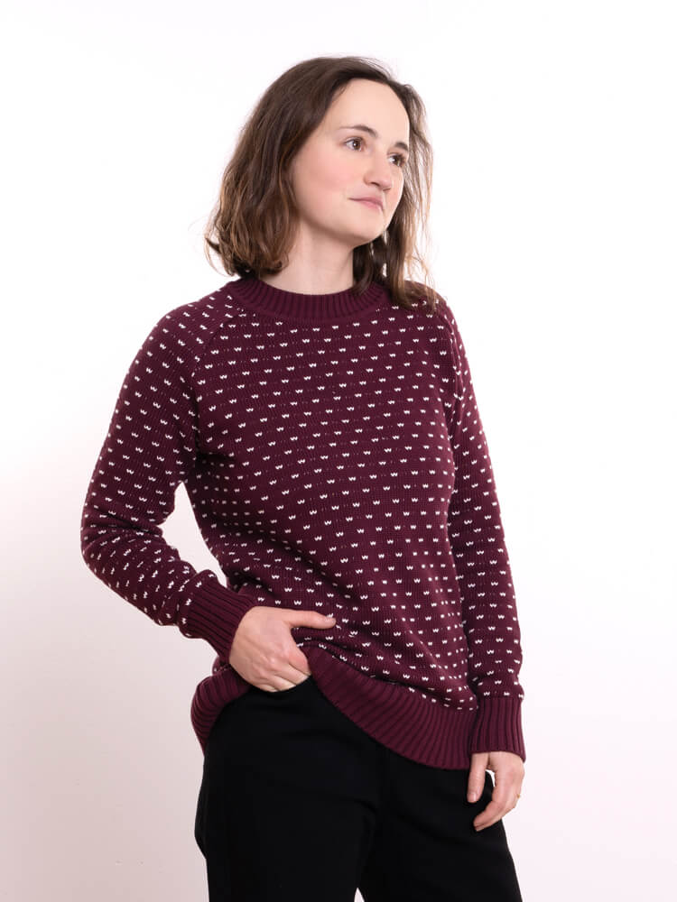 BLEED SUMMITS Pullover,  Bordeaux Grau