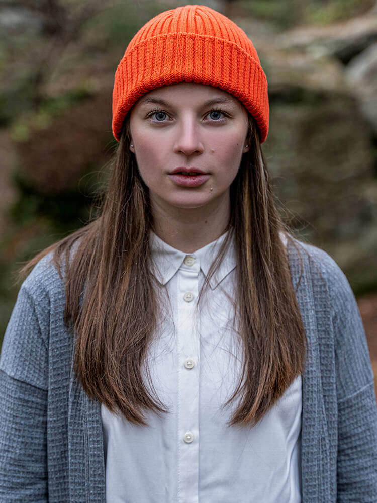 BLEED RIBBER BEANIE Mütze, orange rot