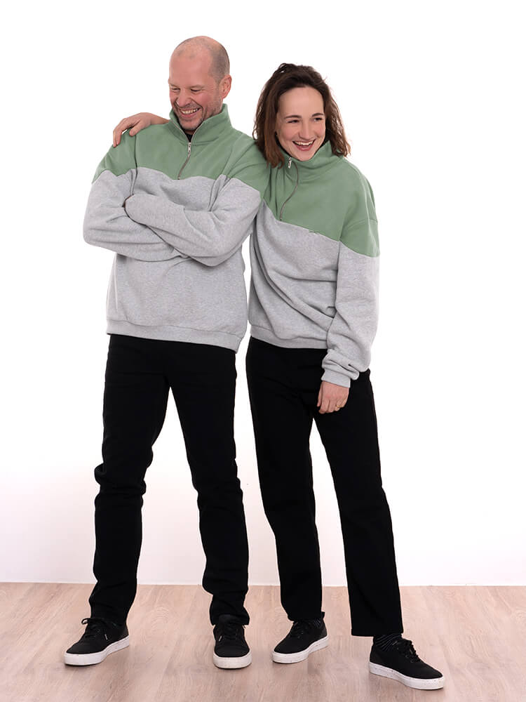 BLEED HALFSTER HALF-ZIP Pullover, salbei grün