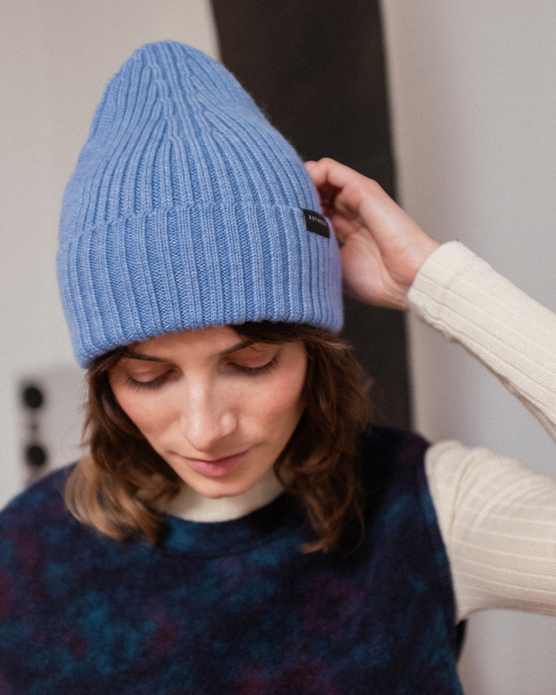 ROTHOLZ CLASSIC RIBBED Mütze, washed blue