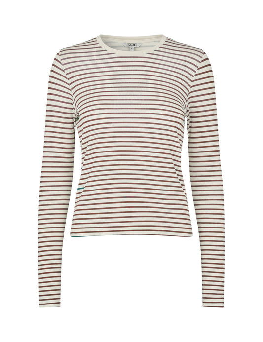 MBYM CHRISTINA Longsleeve, braun/weiß