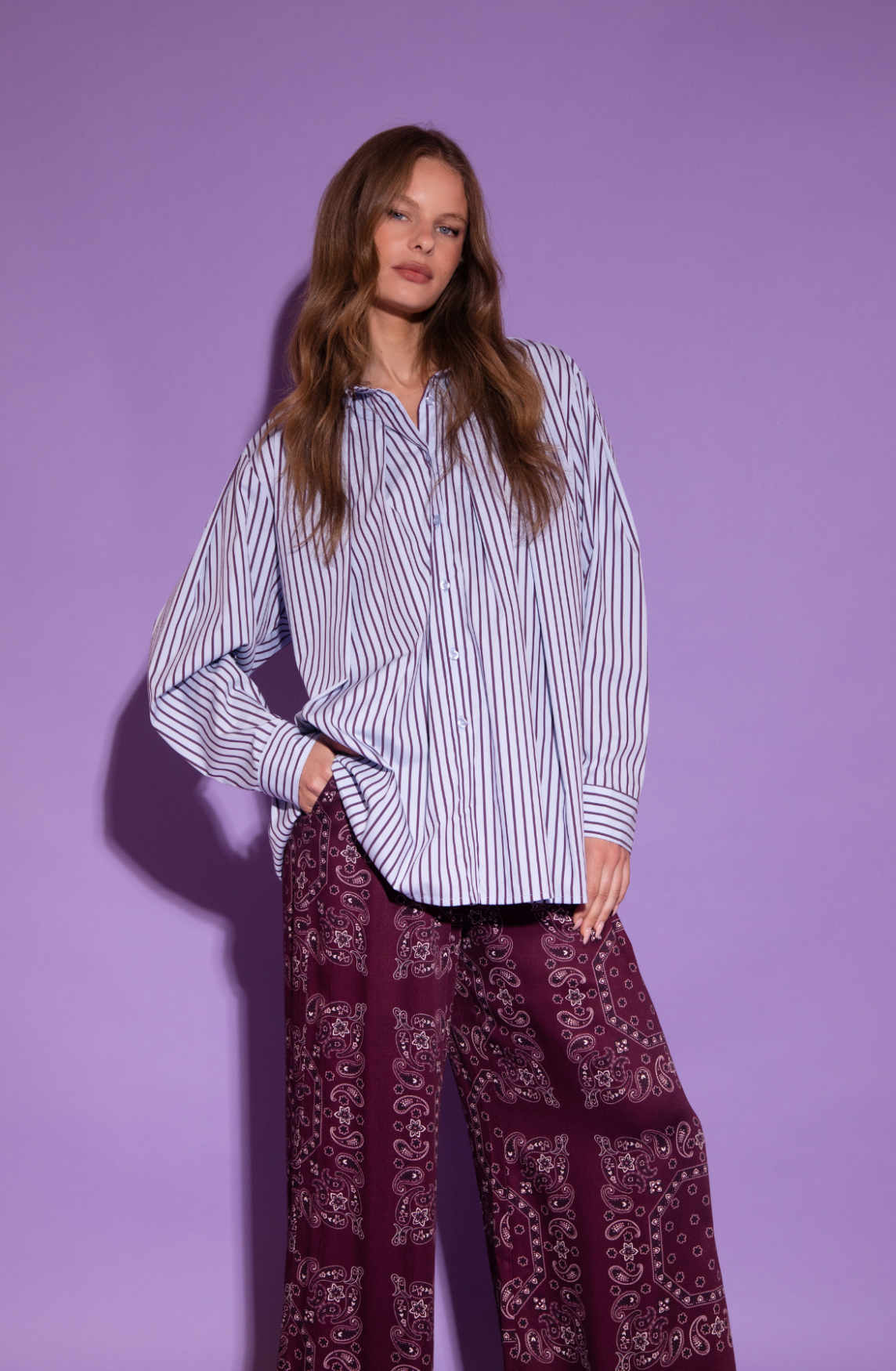 AMAYA AMSTERDAM BLAZE Bluse, blau/ bordeaux