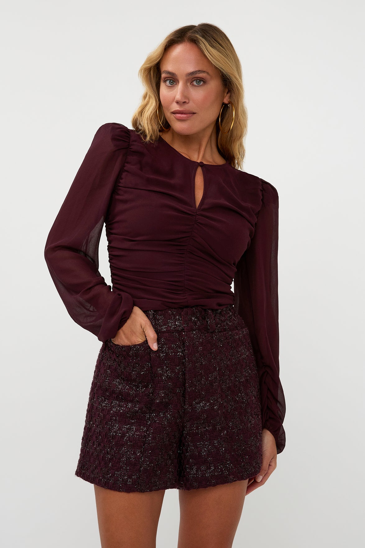 AMAYA AMSTERDAM ICY Bluse, aubergine