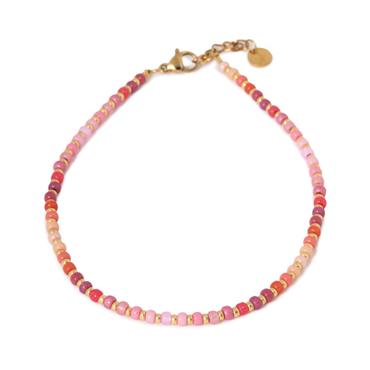 LABEL KIKI ALL DAY PINK Fußkettchen, gold