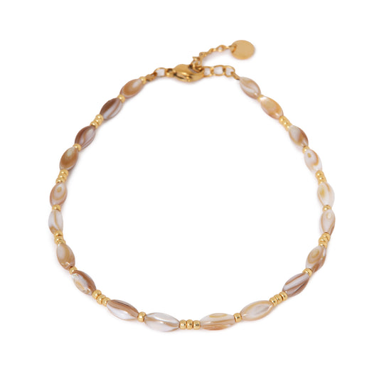 LABEL KIKI NATURAL SHELL Fußkettchen, gold