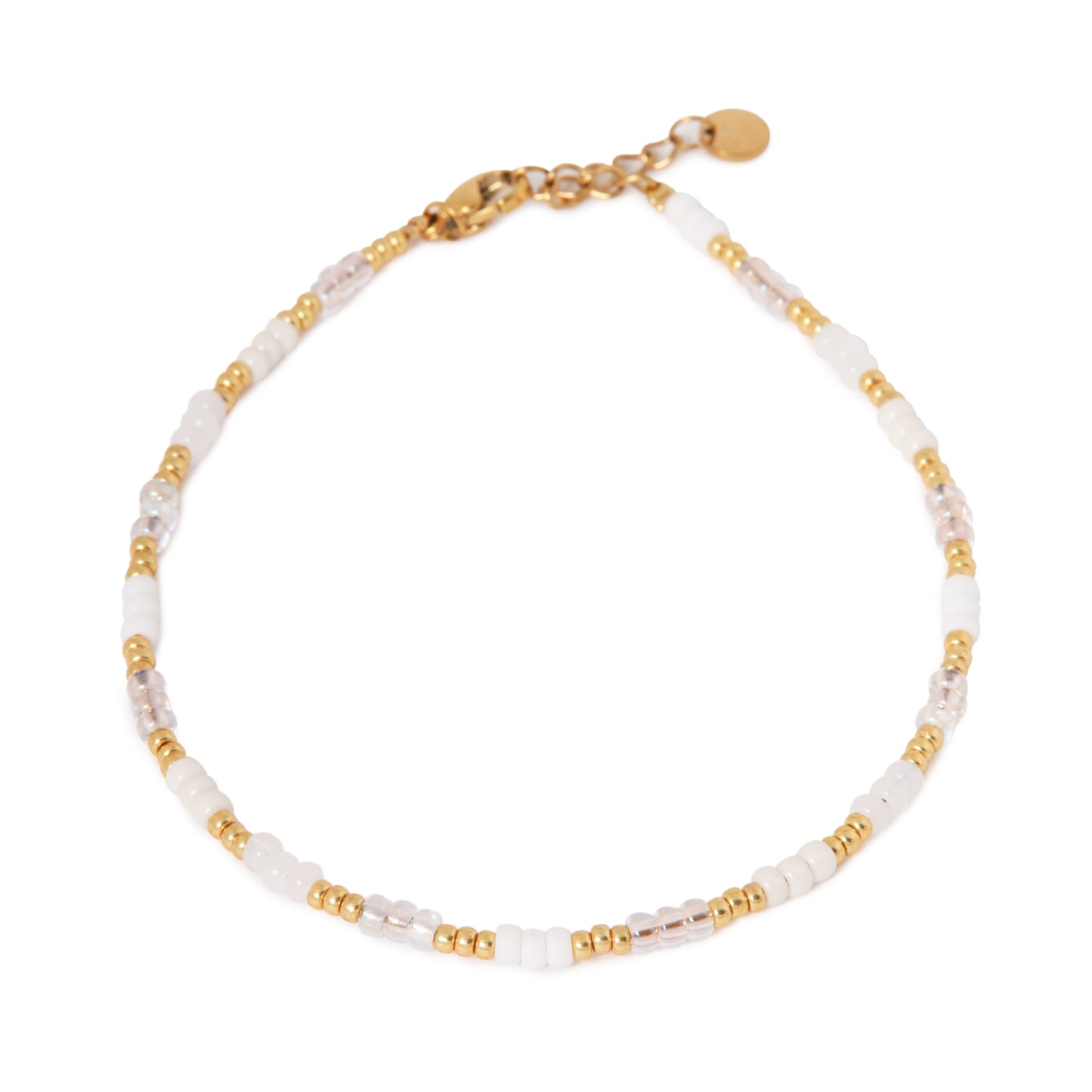 LABEL KIKI WHITE RAINBOW Fußkettchen, gold