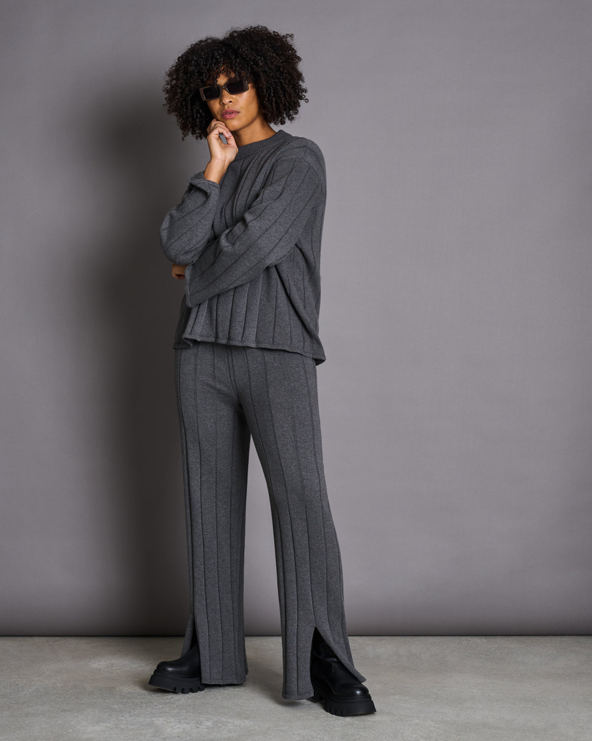 JAN|N JUNE TICA Pullover, dark grey