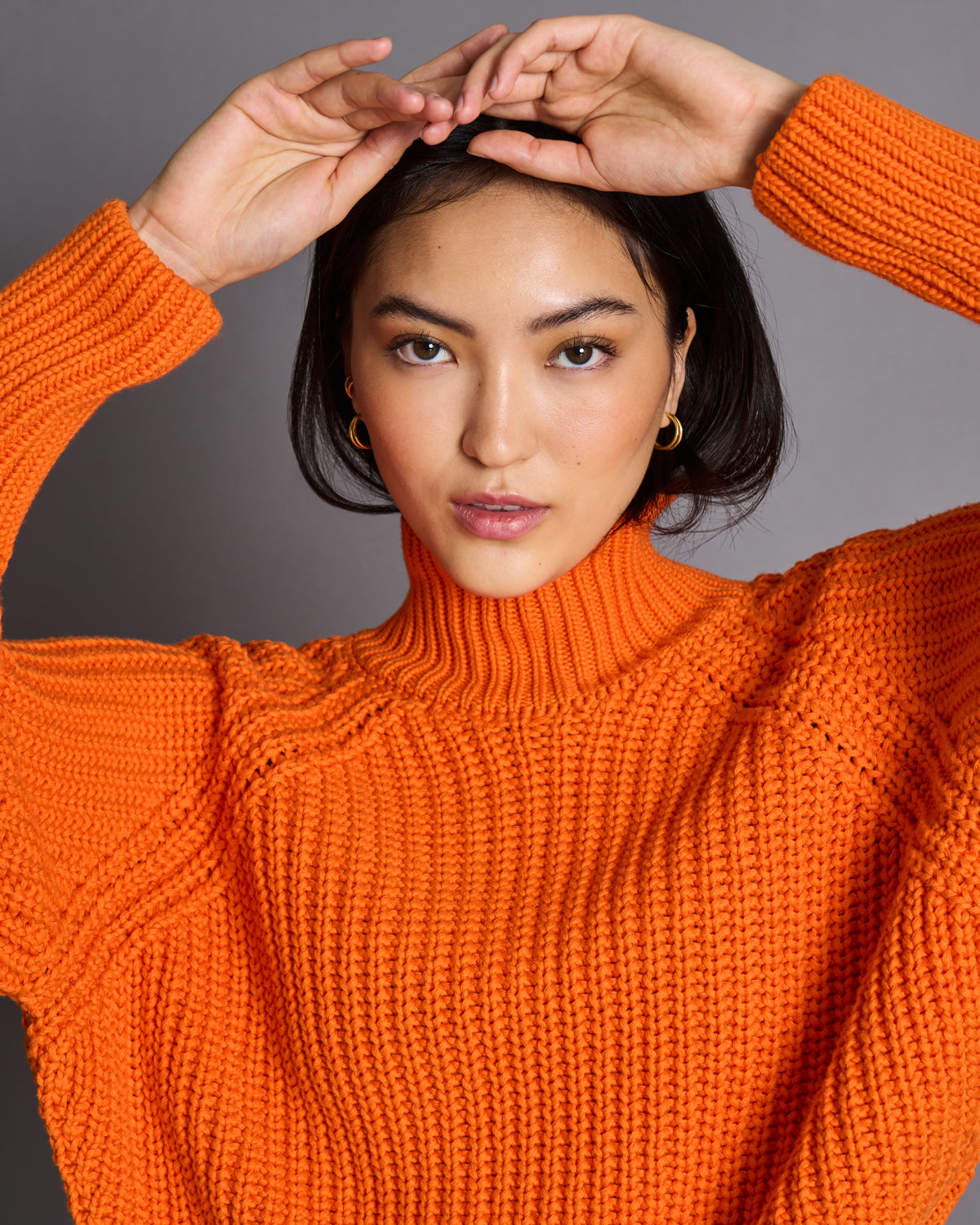 JAN|N JUNE OLA Rollkragenpullover, bright orange