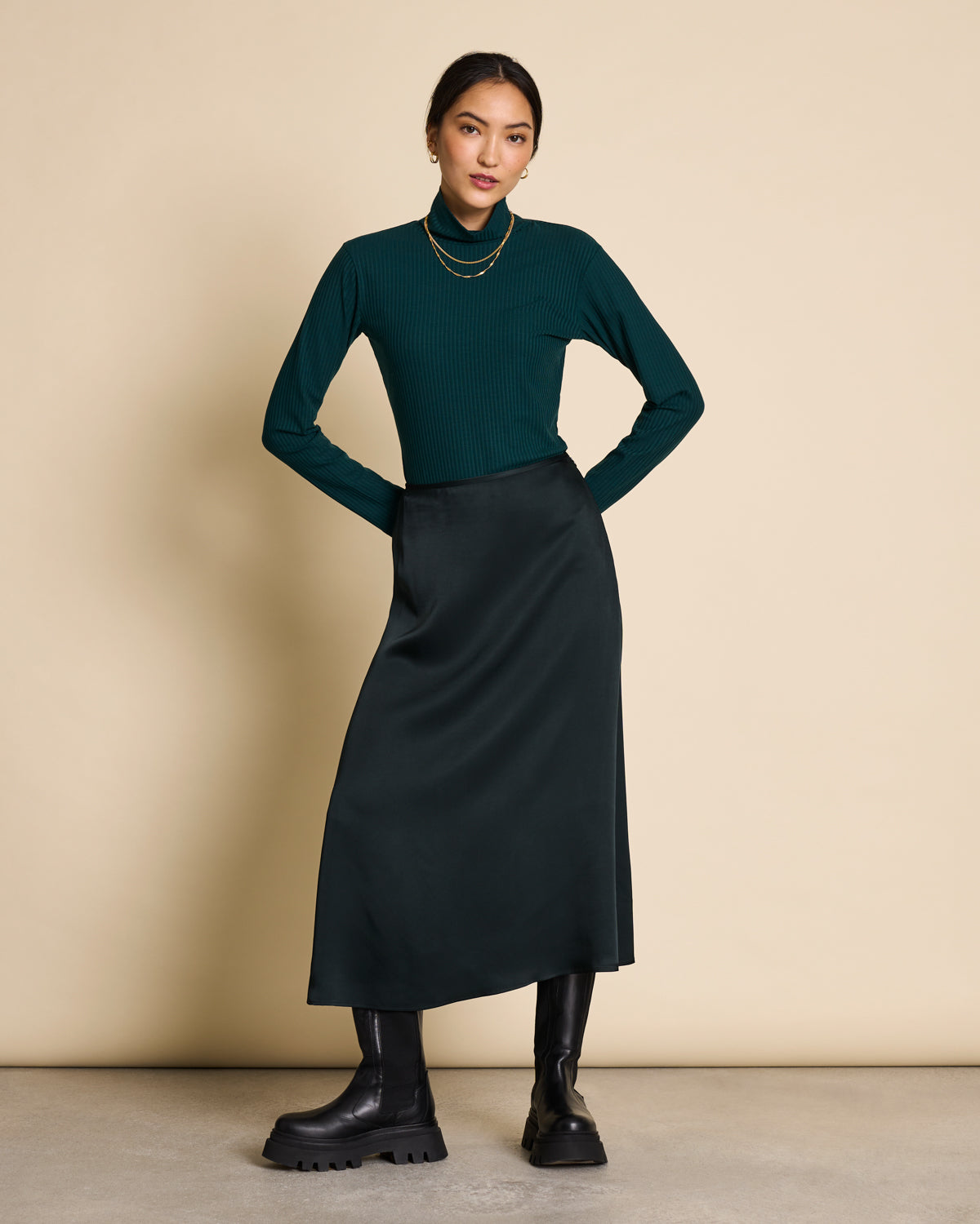 JAN|N JUNE MIO Turtleneck, bottle green